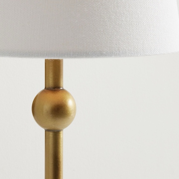 Pottery Barn Rejuvenation William Sonoma Brass Wall Sconce White Linen Shade NWT - Picture 4 of 9